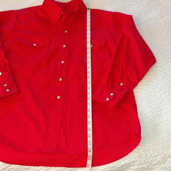 Vintage Red Western Shirt/ Pearl Snap/ Button Down - Picture 9 of 11